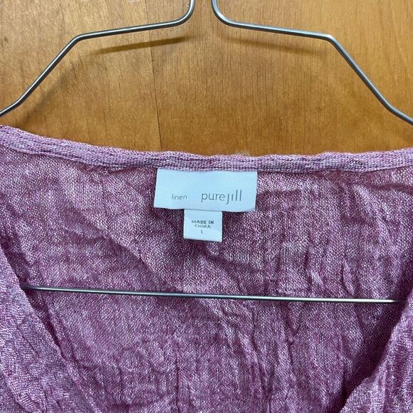 J. Jill 100% linen Textured Purple Sleeveless Top - Picture 2 of 5